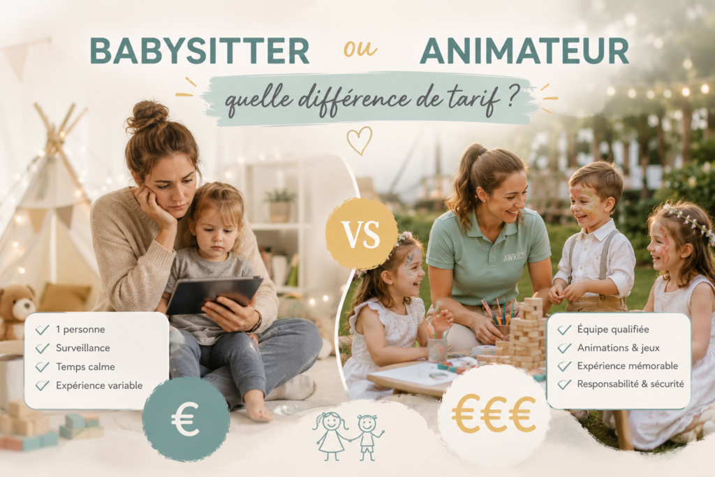 Babysitter ou animateur : quelle différence de tarif ?