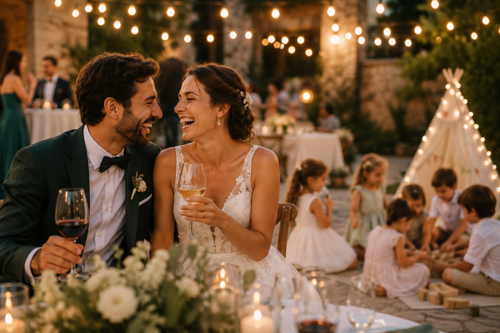 Les parents profitent pleinement du mariage